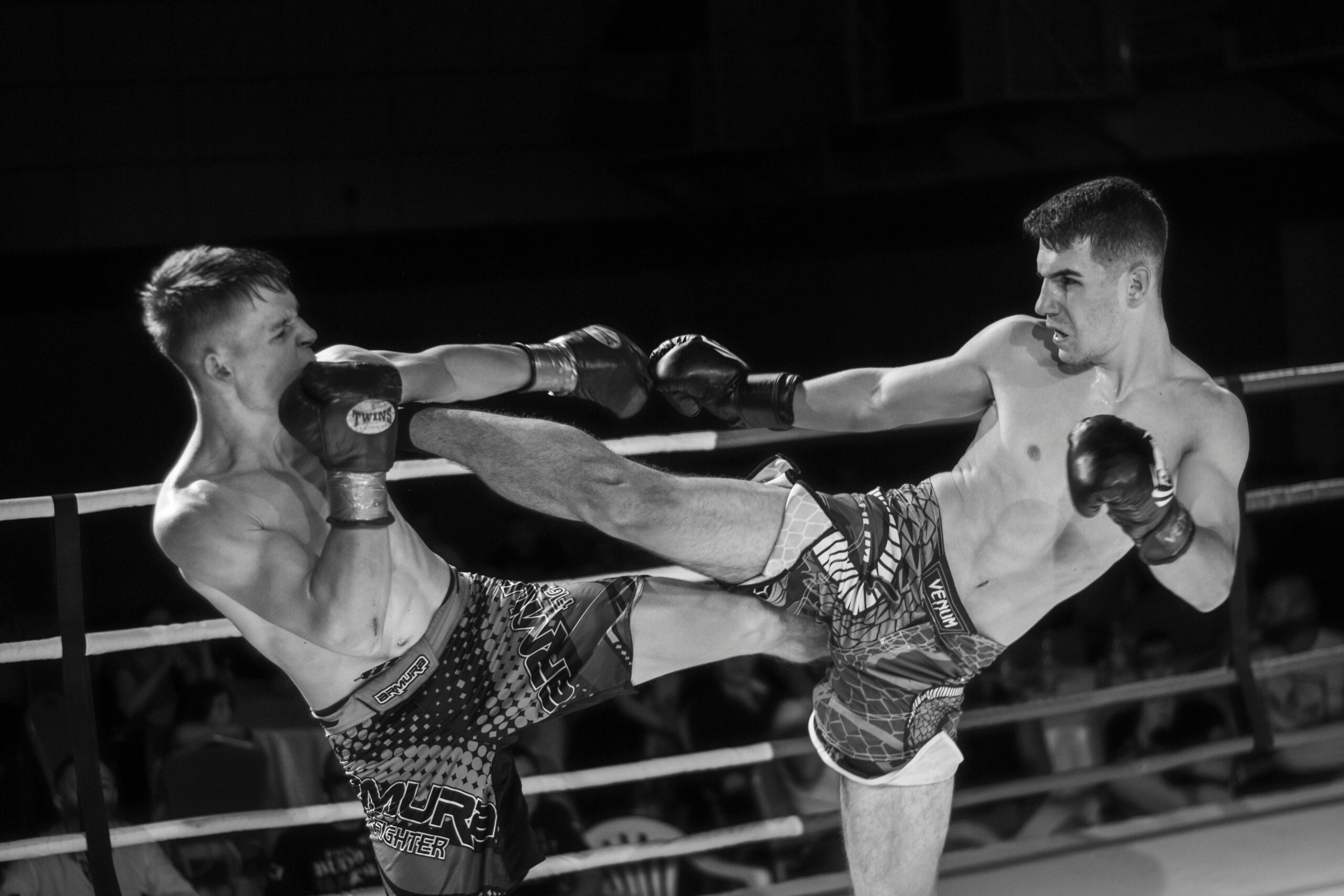 Two fighters kicking each other.... or one may have his foot up the other's ass.... We can't tell.. It just got Ryan aroused though.